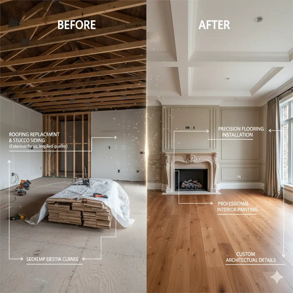 Interior finish carpentry and millwork detail