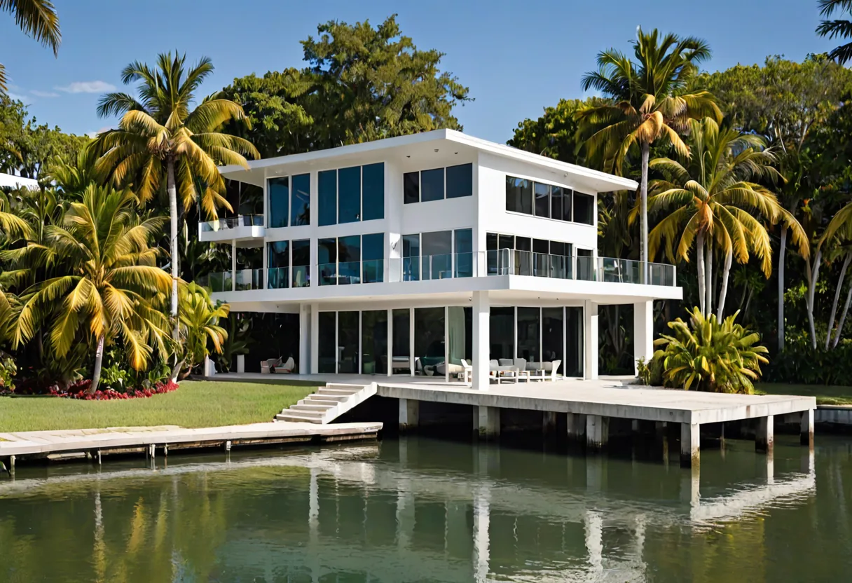 A waterfront Fort Lauderdale home raised above the surrounding grade