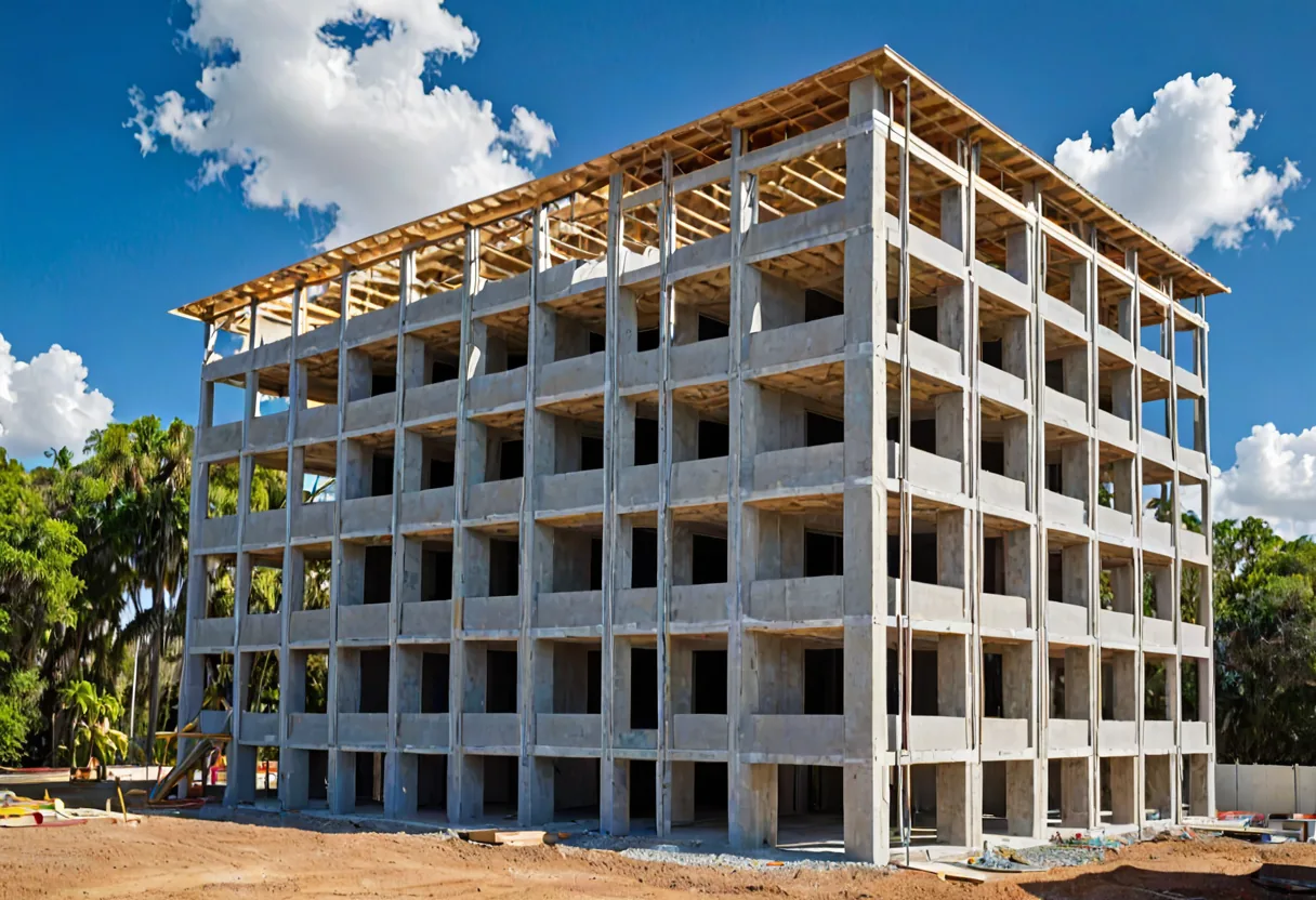 A Fort Lauderdale home under construction with permits in place