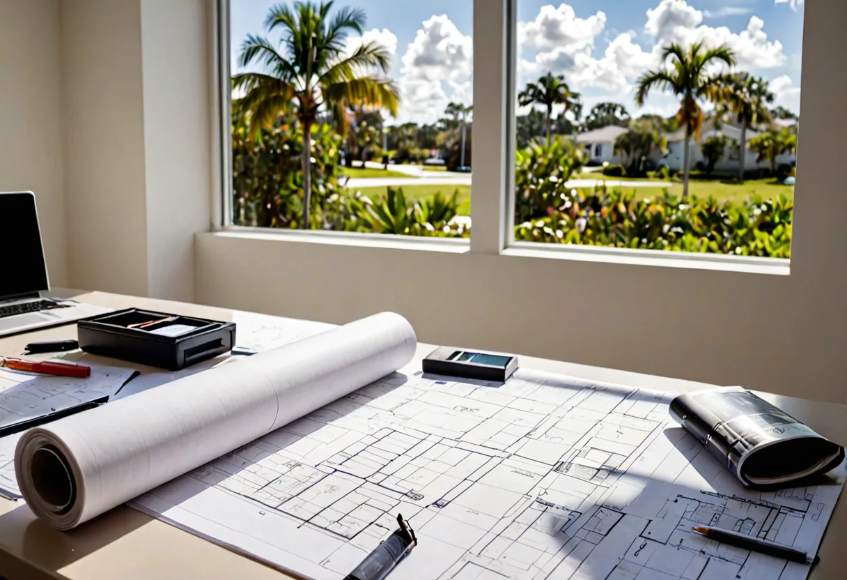 Architectural drawings and plans for a Fort Lauderdale construction project