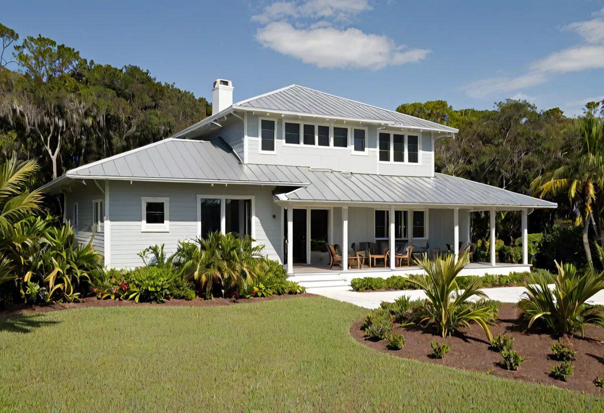 A coastal Florida home with a standing seam metal roof