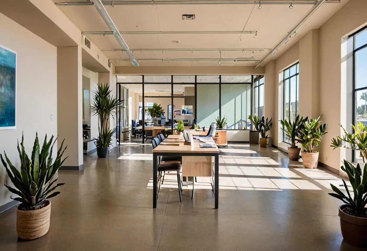 A modern commercial office interior in a San Diego business park