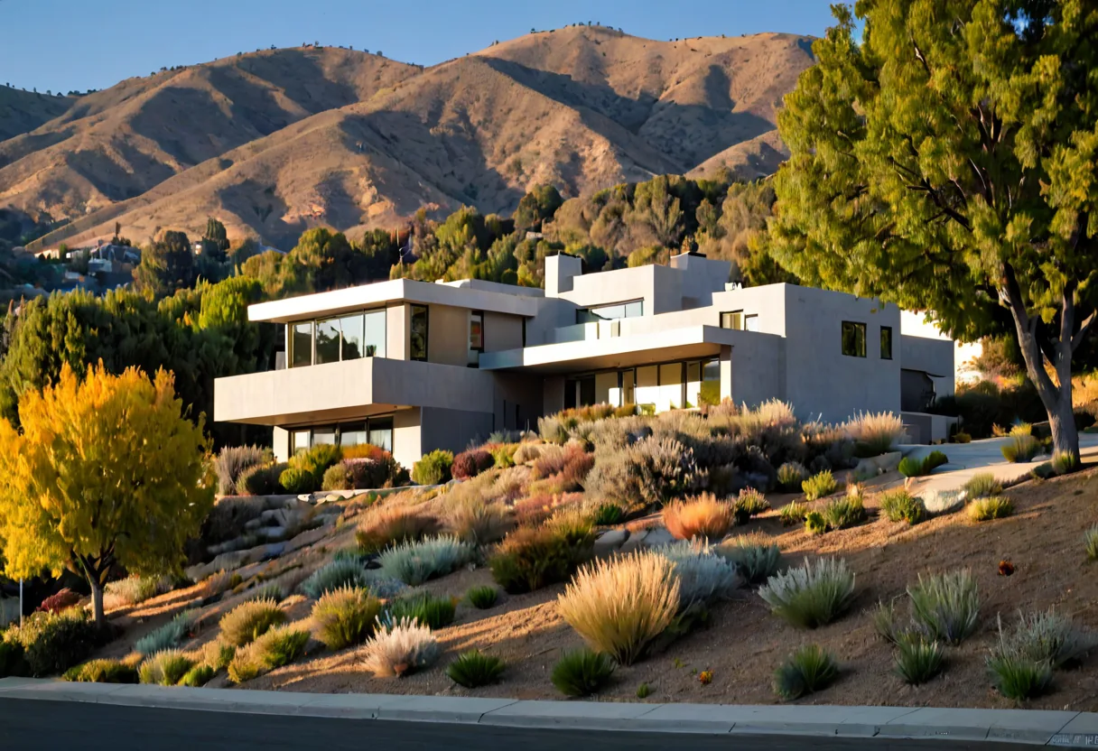 A completed contemporary Los Angeles home