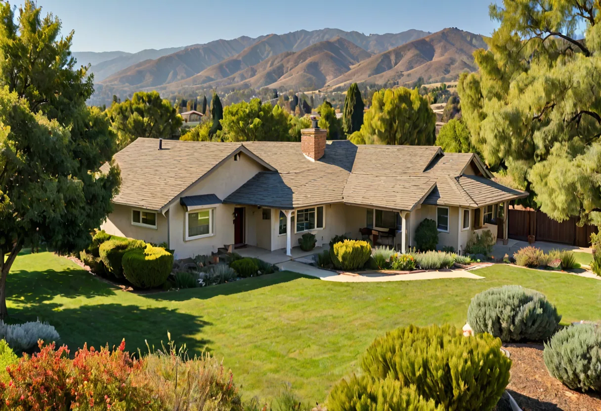 A California ranch house with a new composition shingle roof