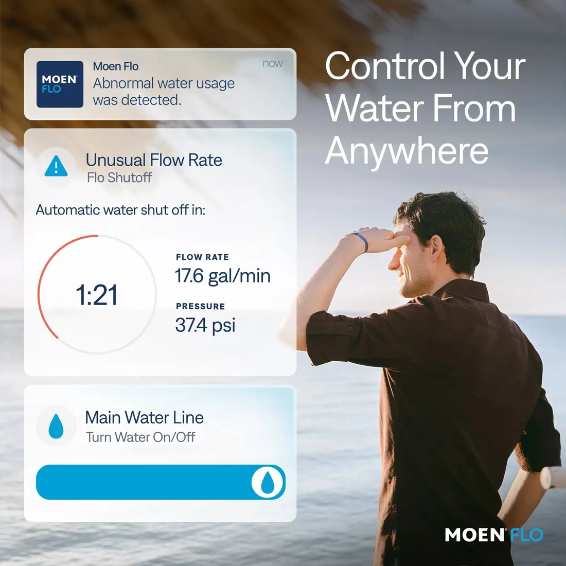 Moen Flo automatic shutoff detecting a leak