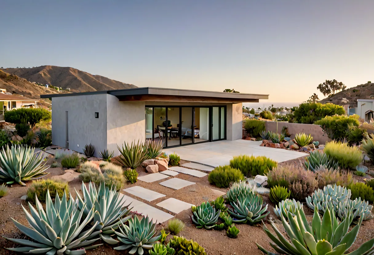 A detached accessory dwelling unit in a San Diego backyard