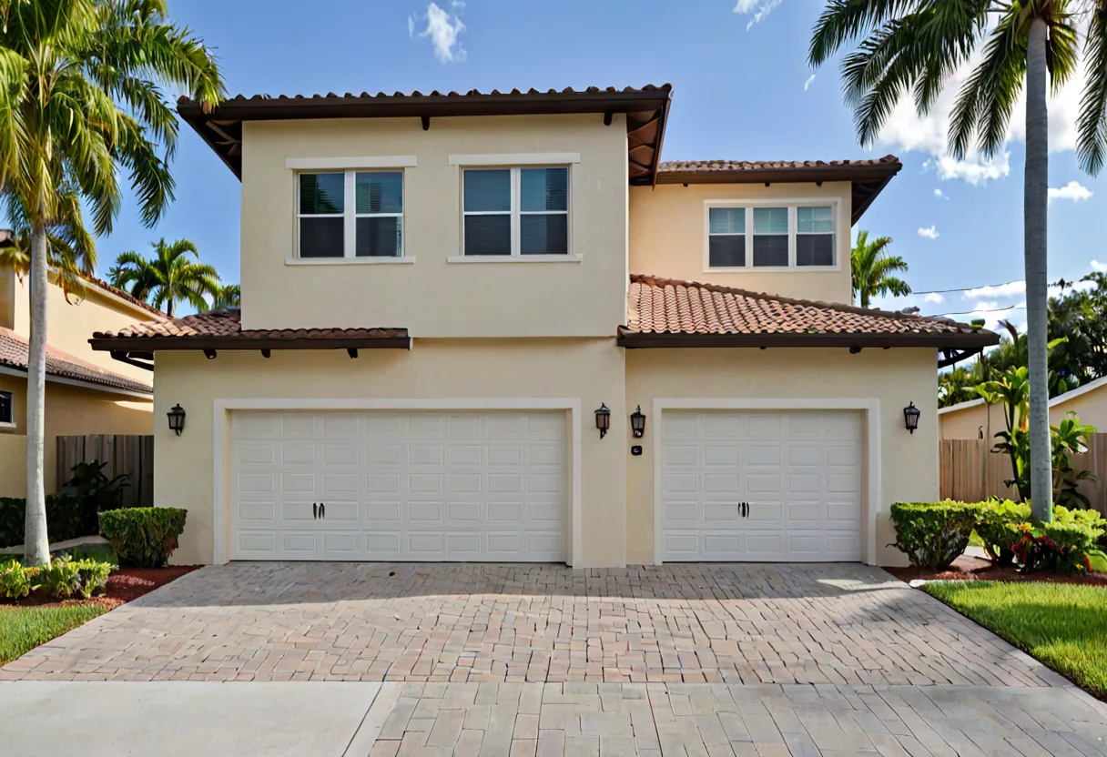 A Florida house exterior after the garage was converted