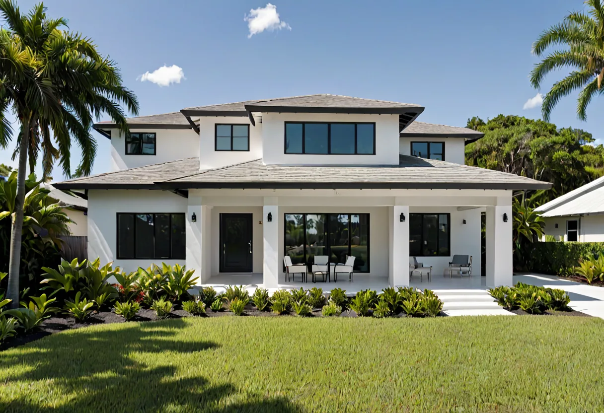A freshly painted modern coastal Florida home