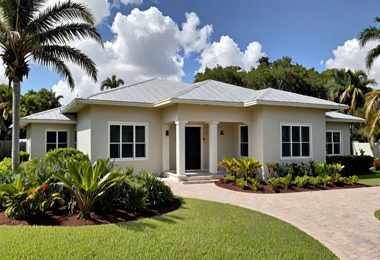 A Florida coastal home with a new standing seam metal roof