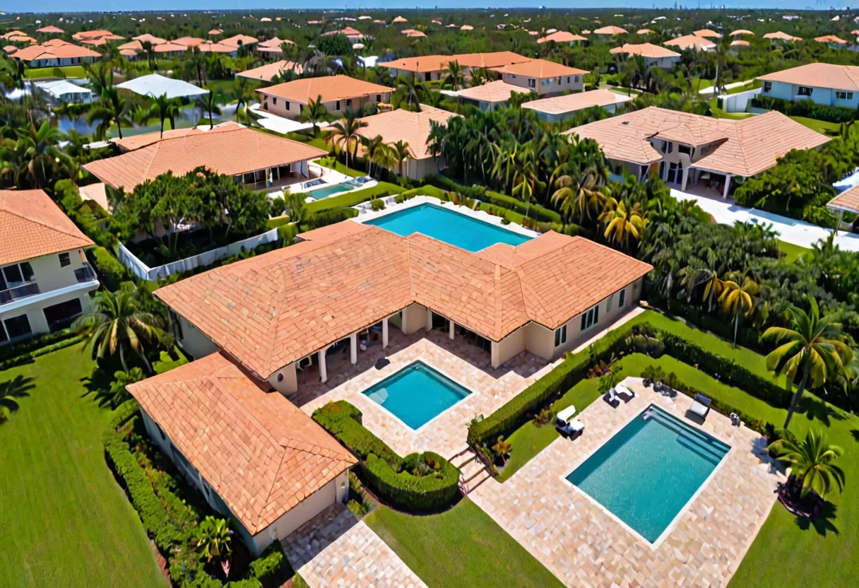 A Florida residence with a freshly finished terracotta tile roof