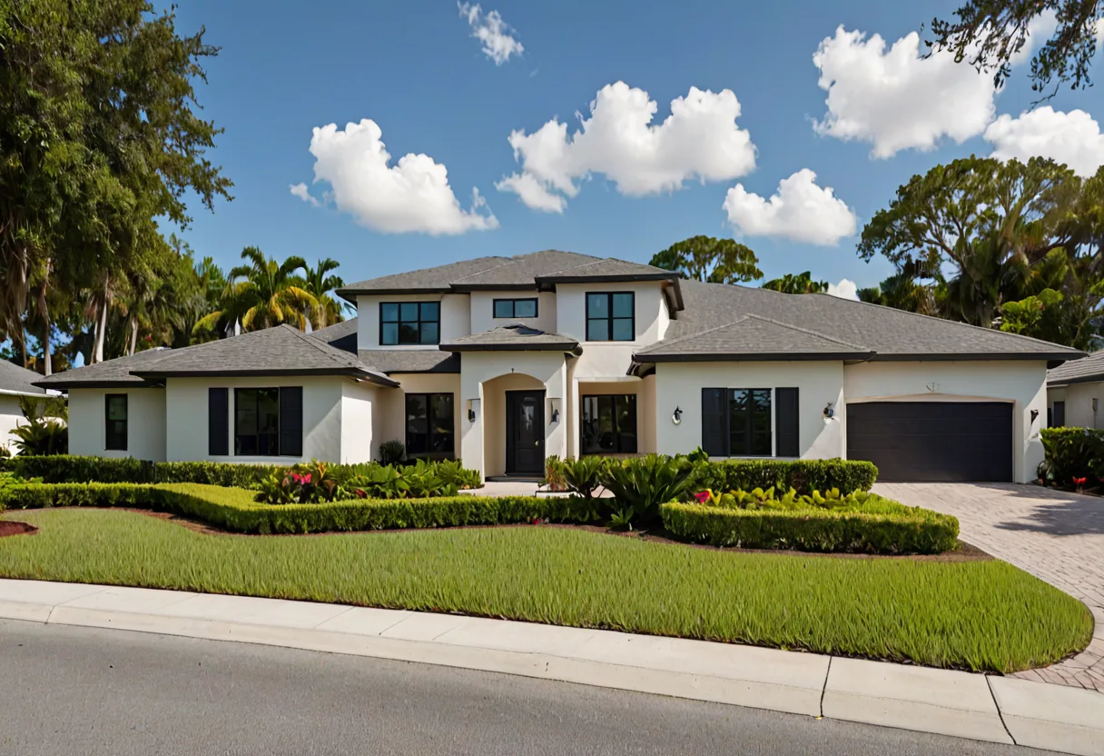 A modern Florida home with a new architectural shingle roof
